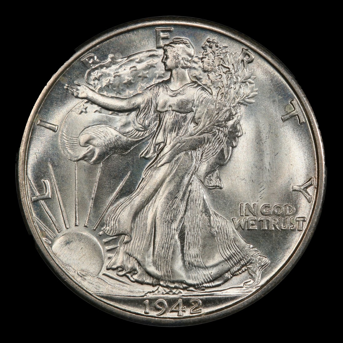 1942-d Walking Liberty Half Dollar Near Top Pop 50c ms67+ SEGS - 2