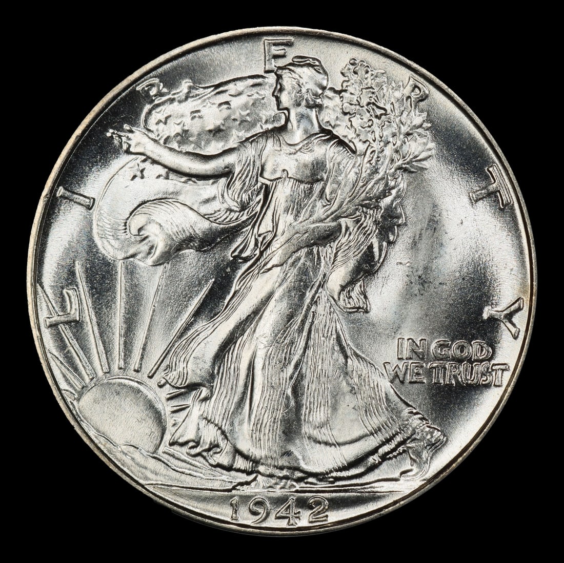 1942-p Walking Liberty Half Dollar 50c ms67 SEGS - 2