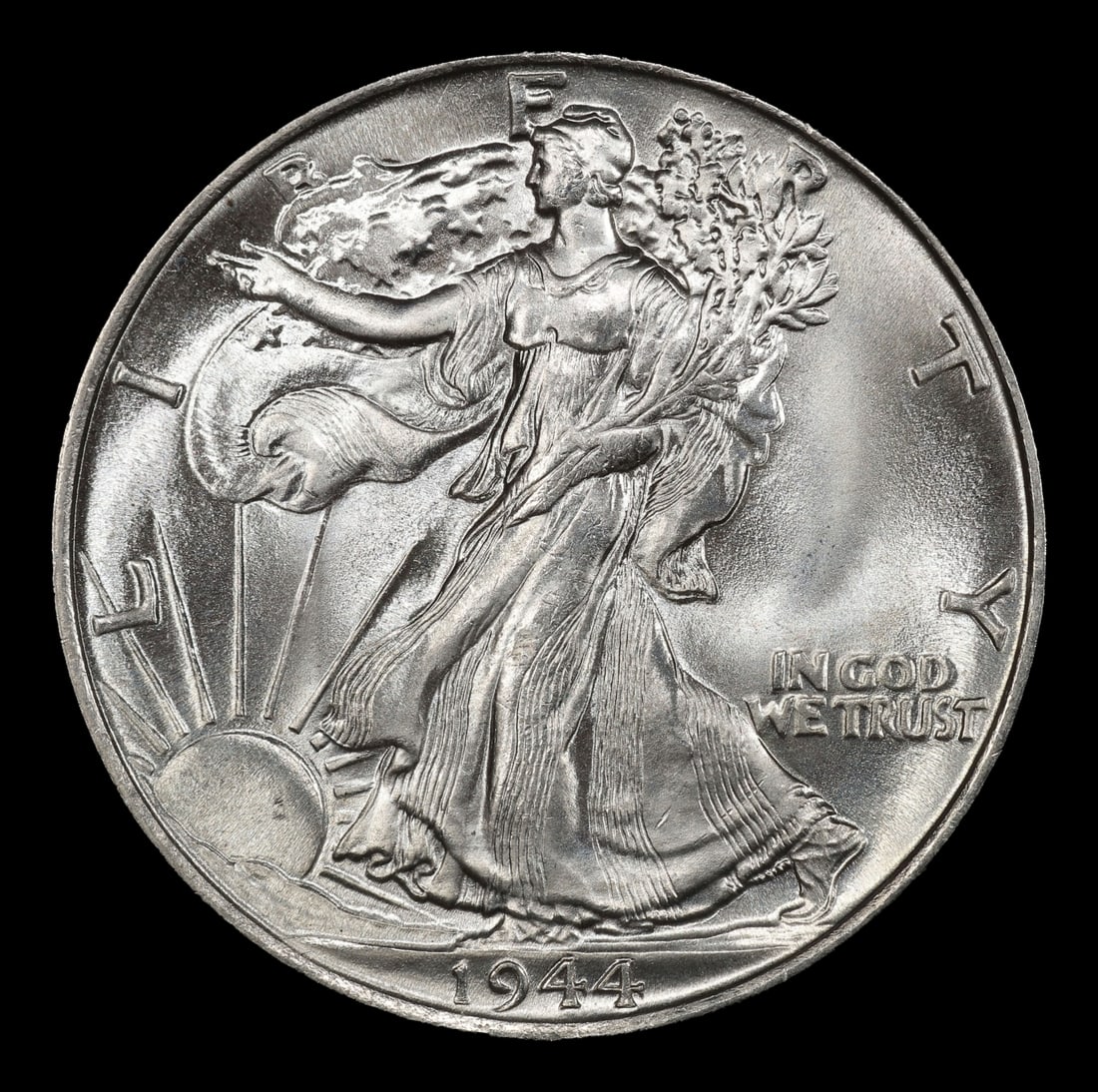 1944-p Walking Liberty Half Dollar Near Top Pop 50c ms67 SEGS - 2