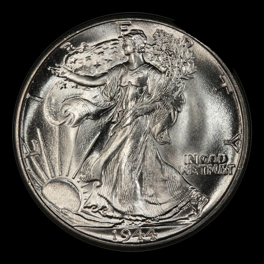 1944-p Walking Liberty Half Dollar Near Top Pop 50c ms67+ SEGS - 2