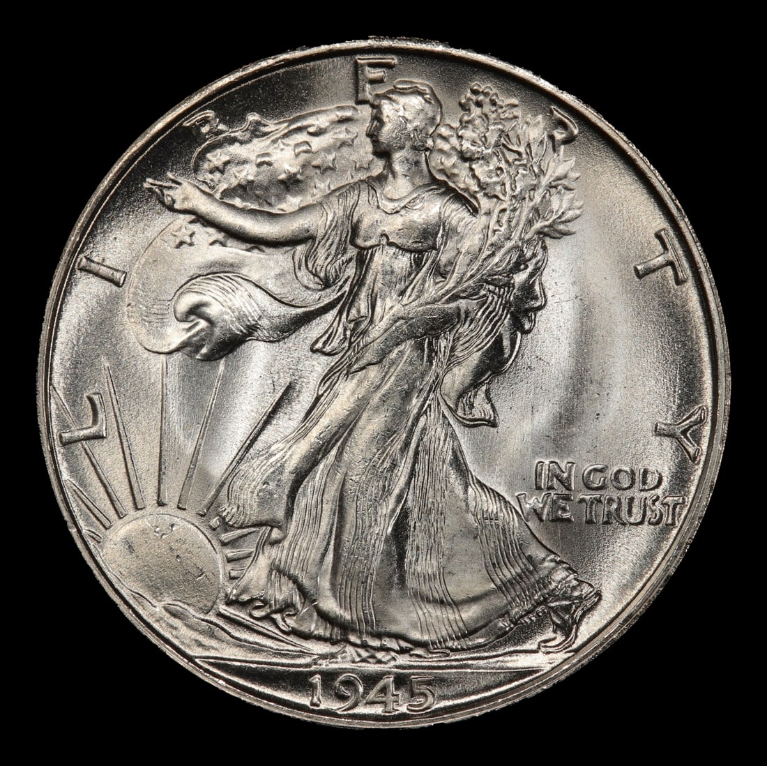 1945-s Walking Liberty Half Dollar 50c Grades ms66 - 2
