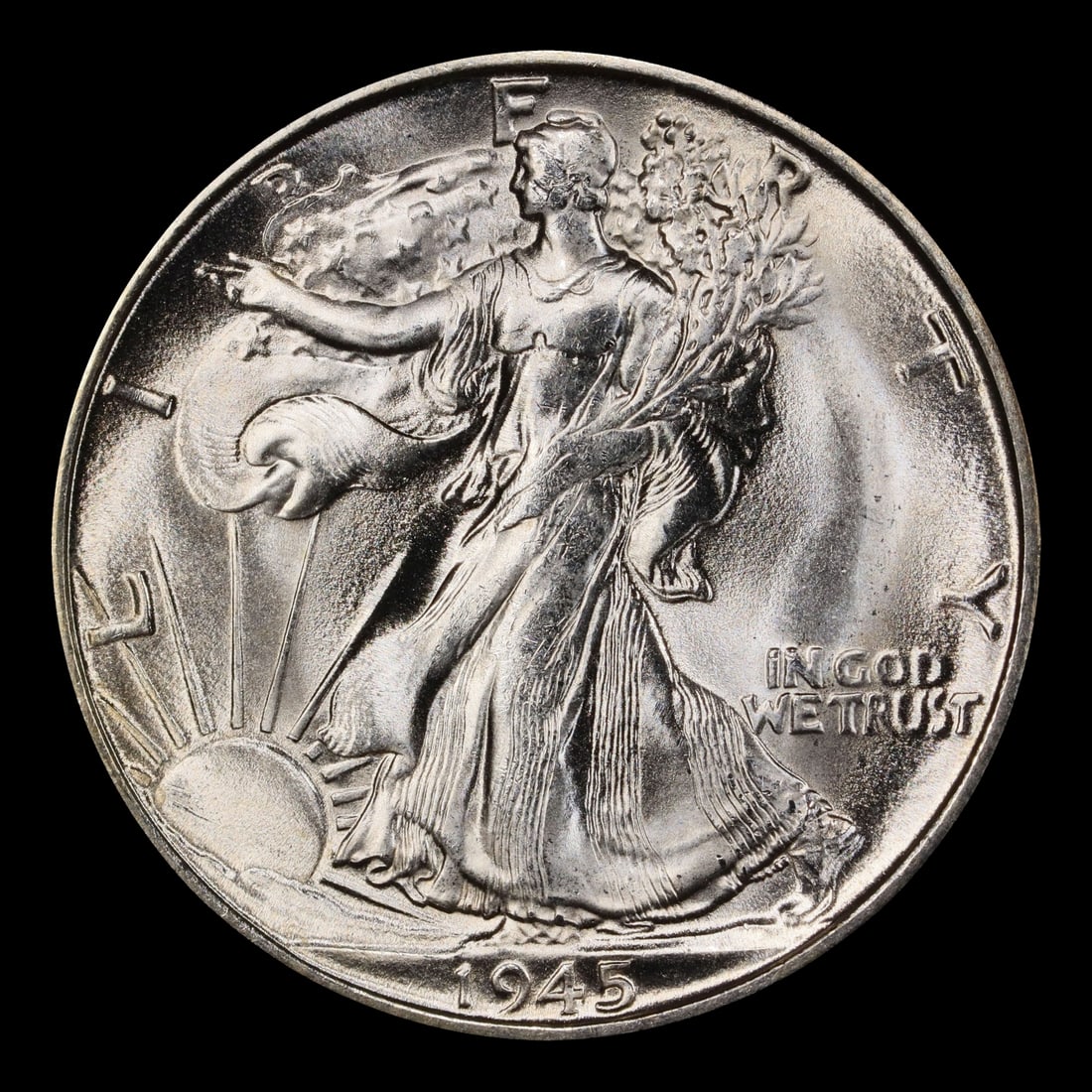 1945-s Walking Liberty Half Dollar 50c Grades ms66 - 2