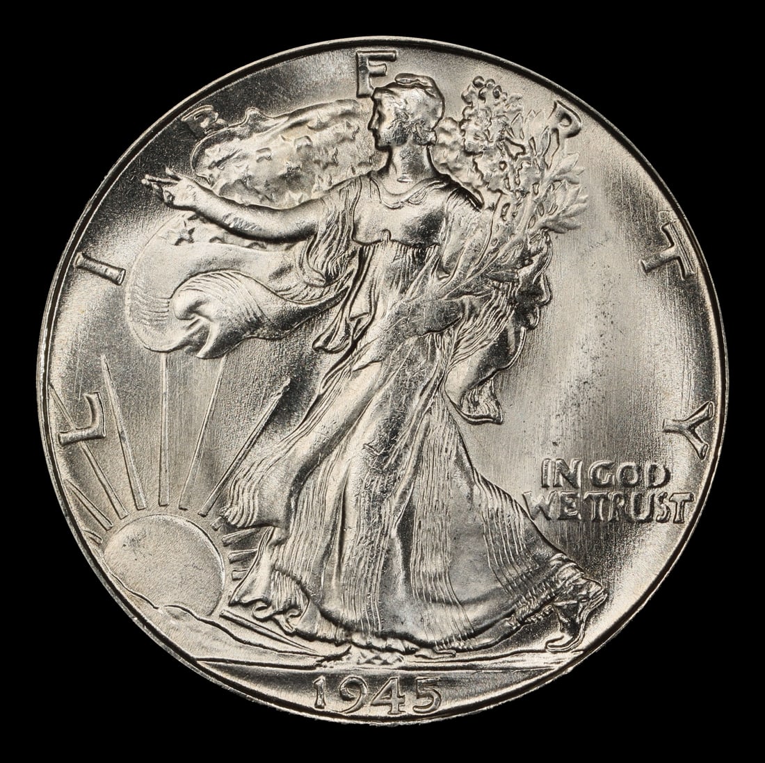 1945-s Walking Liberty Half Dollar 50c Grades ms66 - 2