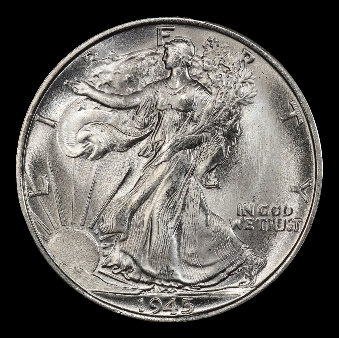 1945-s Walking Liberty Half Dollar 50c Grades ms66 - 2