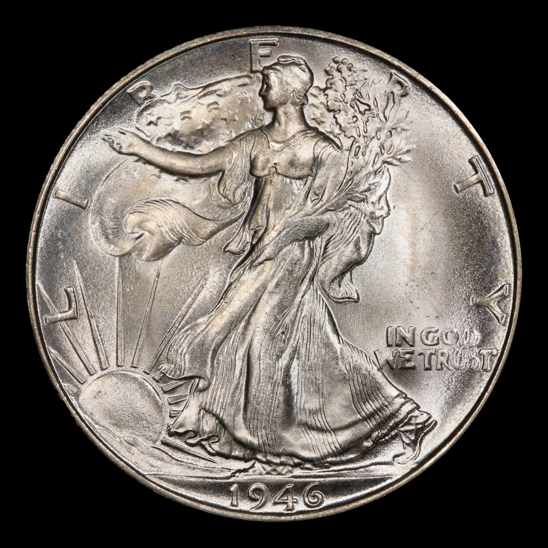 1946-s Walking Liberty Half Dollar Near Top Pop 50c ms66+ SEGS - 2