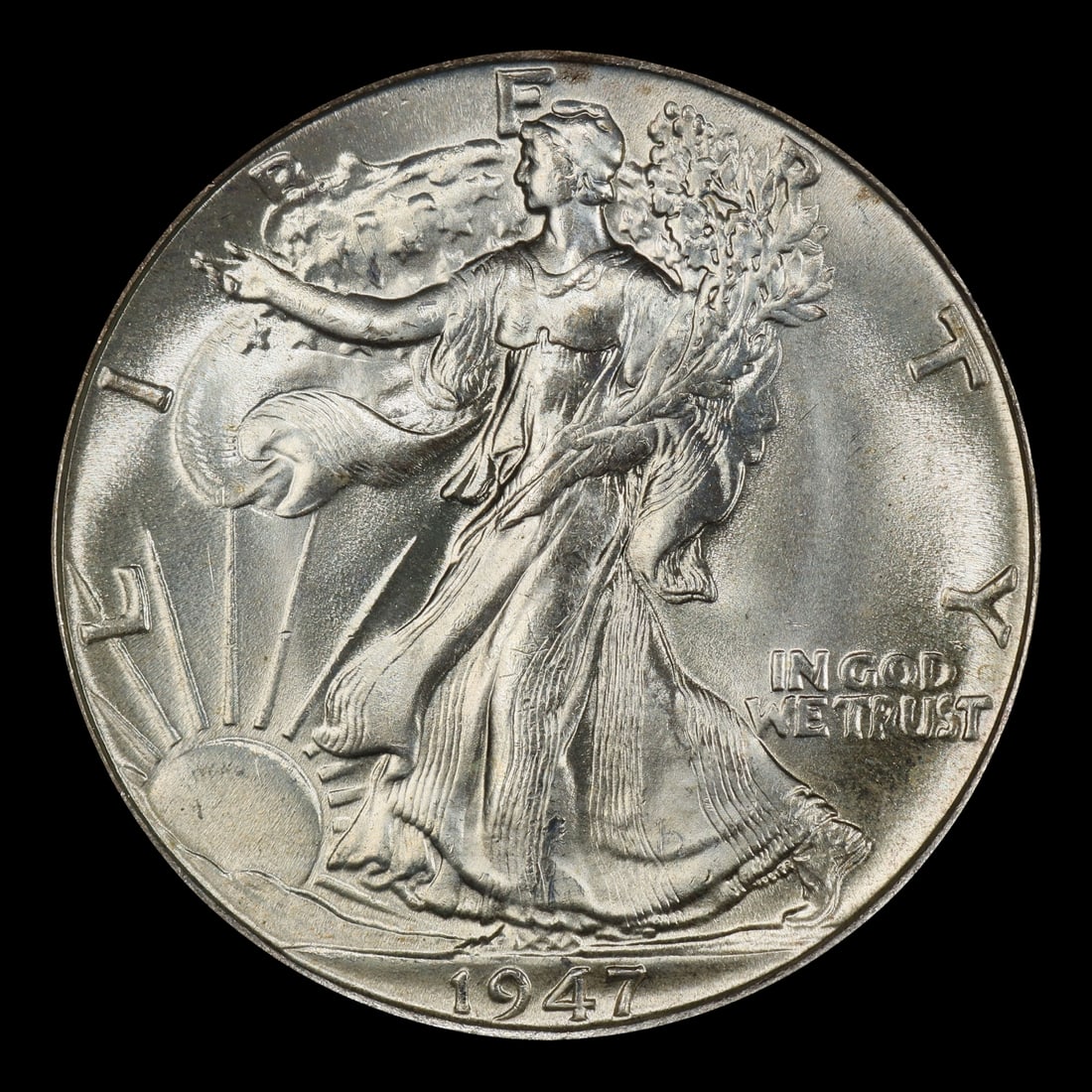 1947-p Walking Liberty Half Dollar Near Top Pop 50c ms67+ SEGS - 2