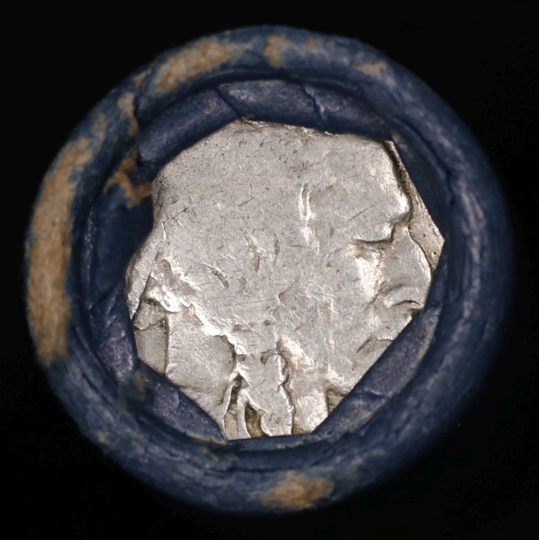 Buffalo Nickel Shotgun Roll in Old Bank Style 'Bell Telephone' Wrapper 1929 & S Mint Ends - 2