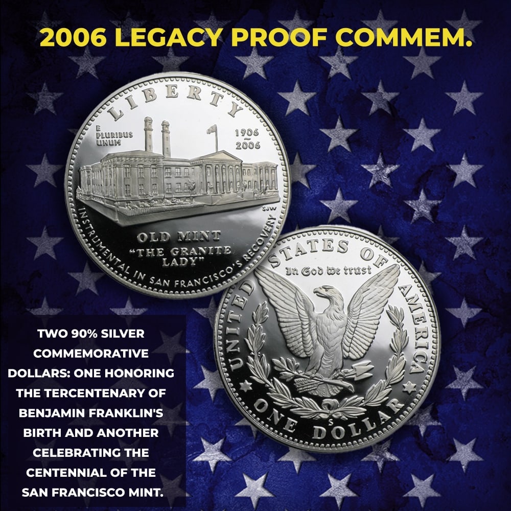 2005-2006 US Mint Legacy Proof Sets - 25 Coins Total, 2 Complete Sets Over 3oz Of Silver - 9