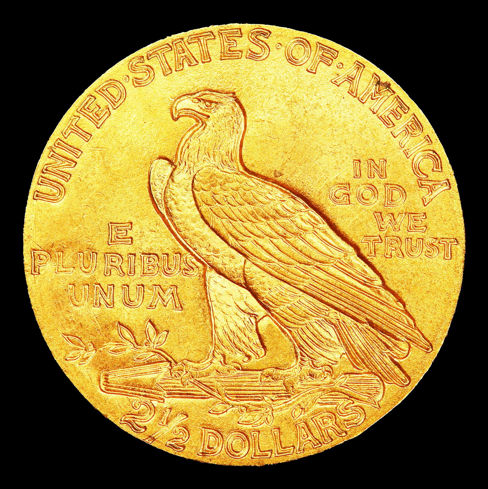 1914-p Gold Indian Quarter Eagle Near Top Pop! $2 1/2 ms66+ USCG - 3