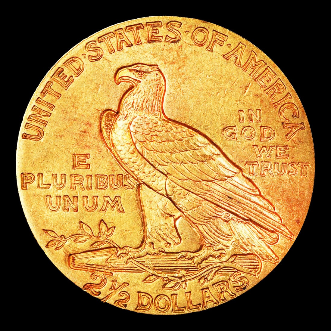 1915-p Gold Indian Quarter Eagle Near Top Pop! $2 1/2 ms65+ USCG - 3