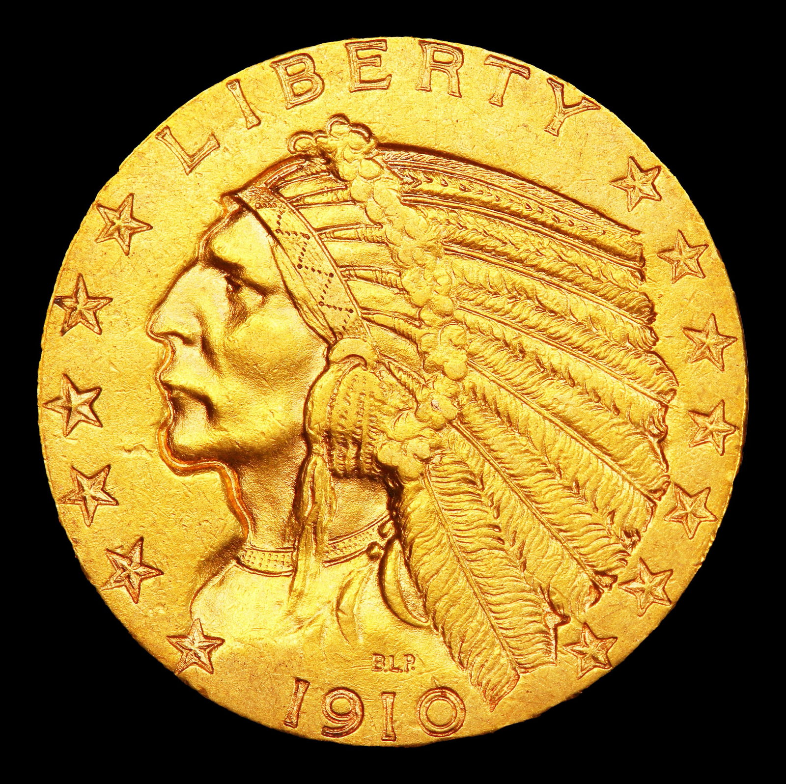 1910-s Gold Indian Half Eagle $5 ms64+ SEGS - 2