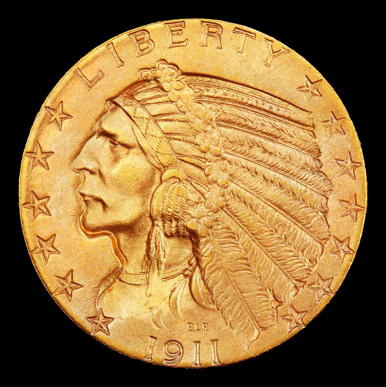 1911-p Gold Indian Half Eagle Near Top Pop! $5 ms65 SEGS - 2