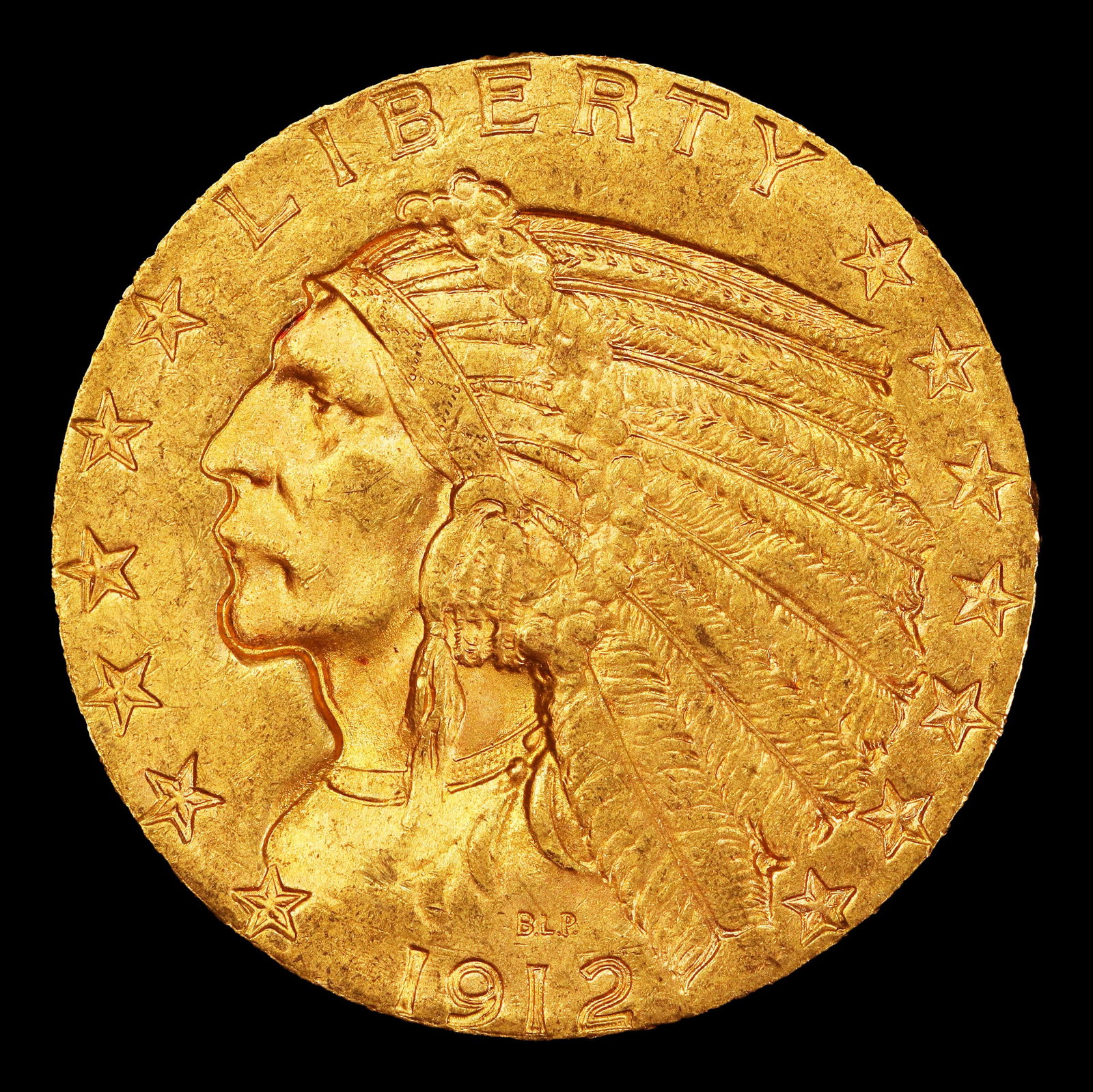 1912-s Gold Indian Half Eagle $5 ms63+ USCG - 2