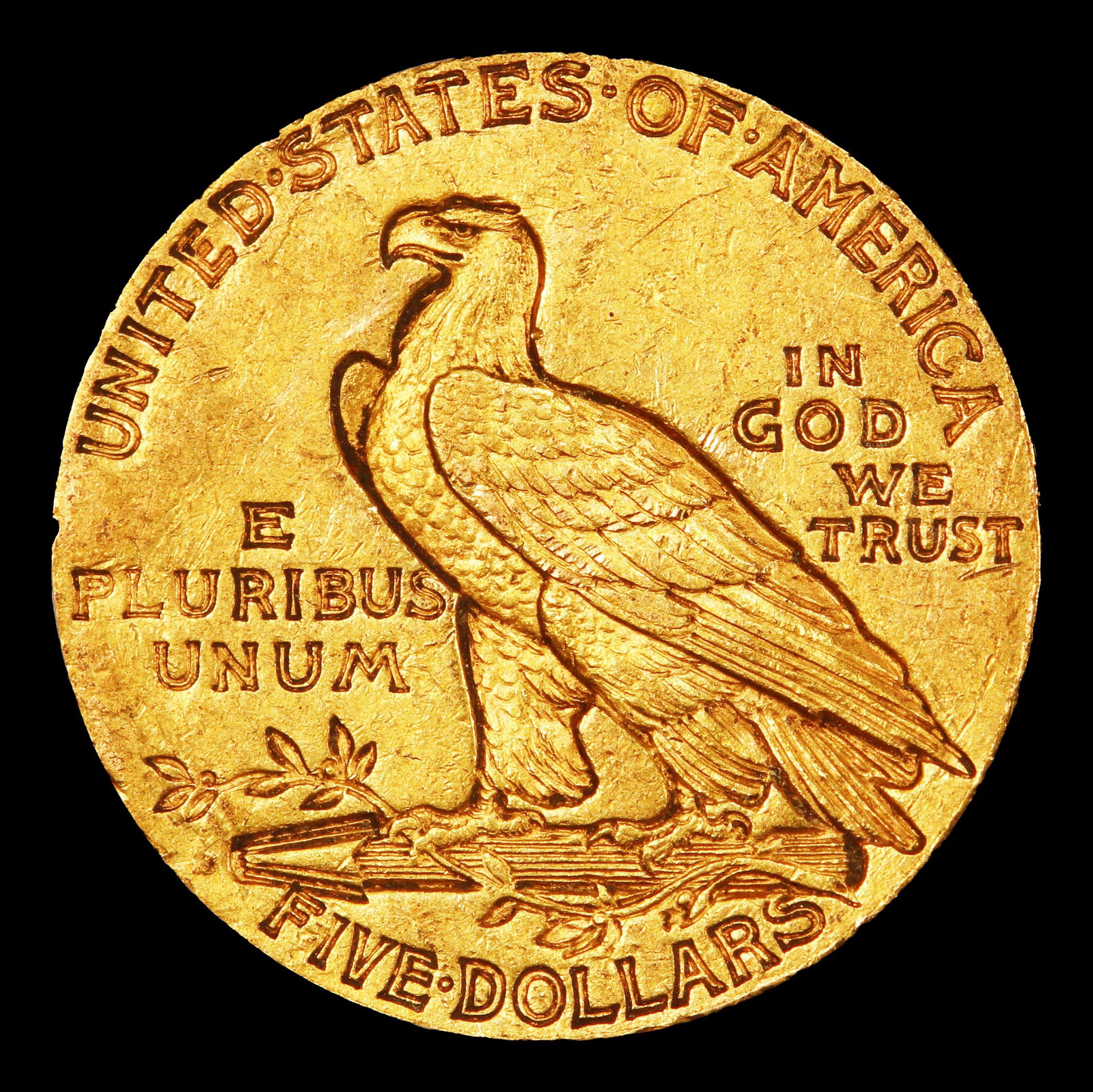 1913-s Gold Indian Half Eagle $5 ms63 USCG - 3
