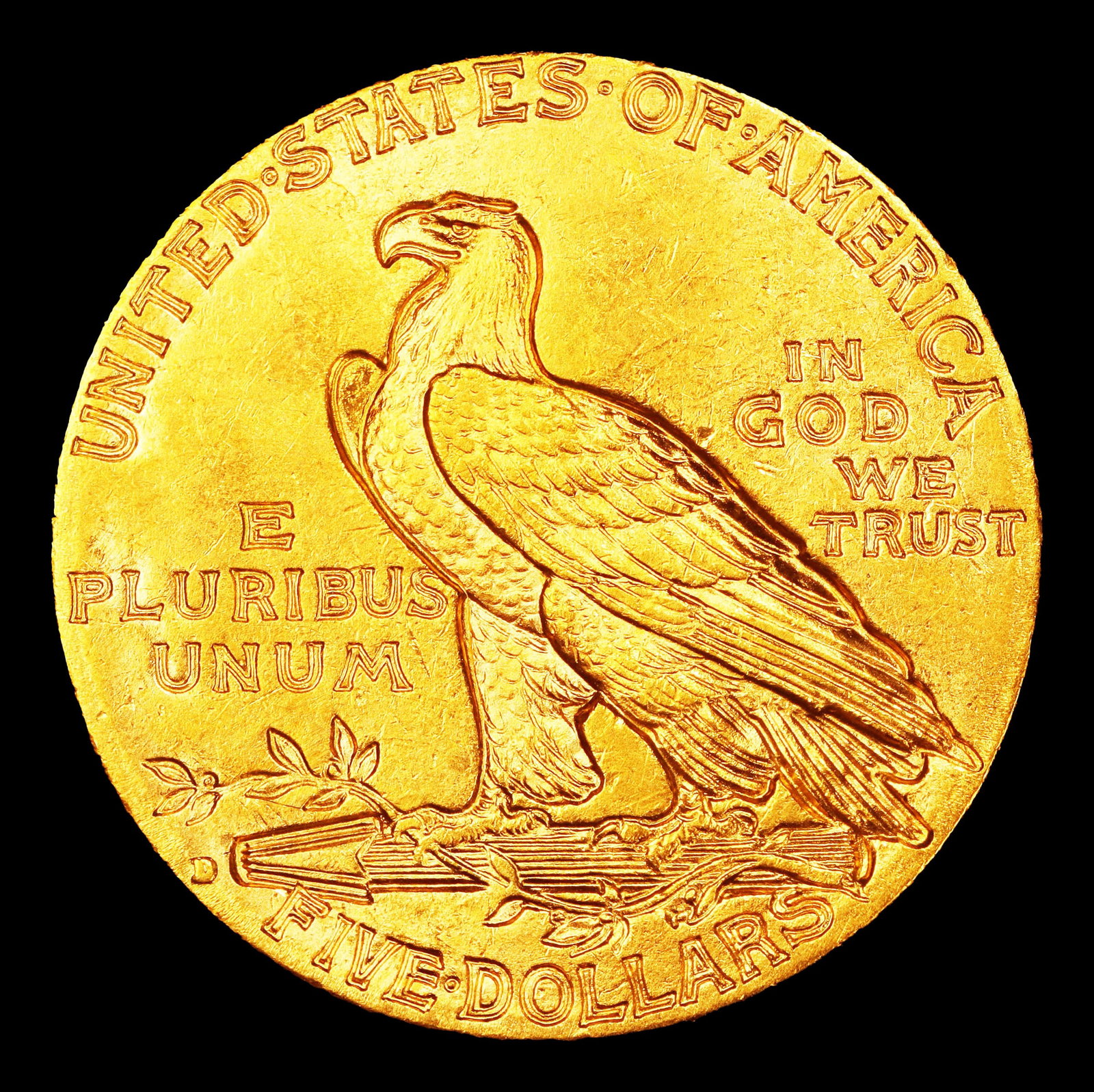 1914-d Gold Indian Half Eagle $5 ms63 USCG - 3