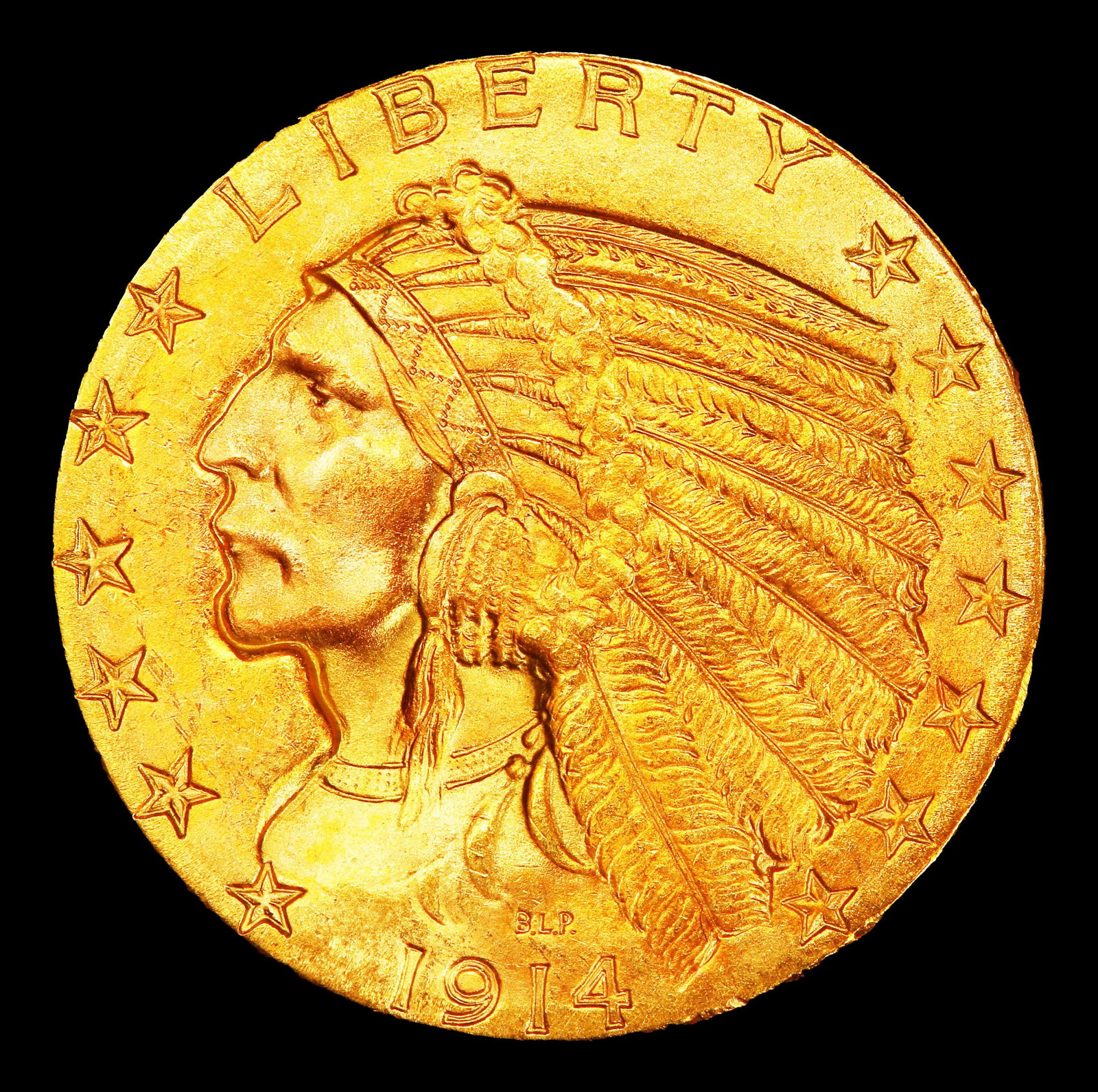 1914-d Gold Indian Half Eagle $5 ms64 SEGS - 2