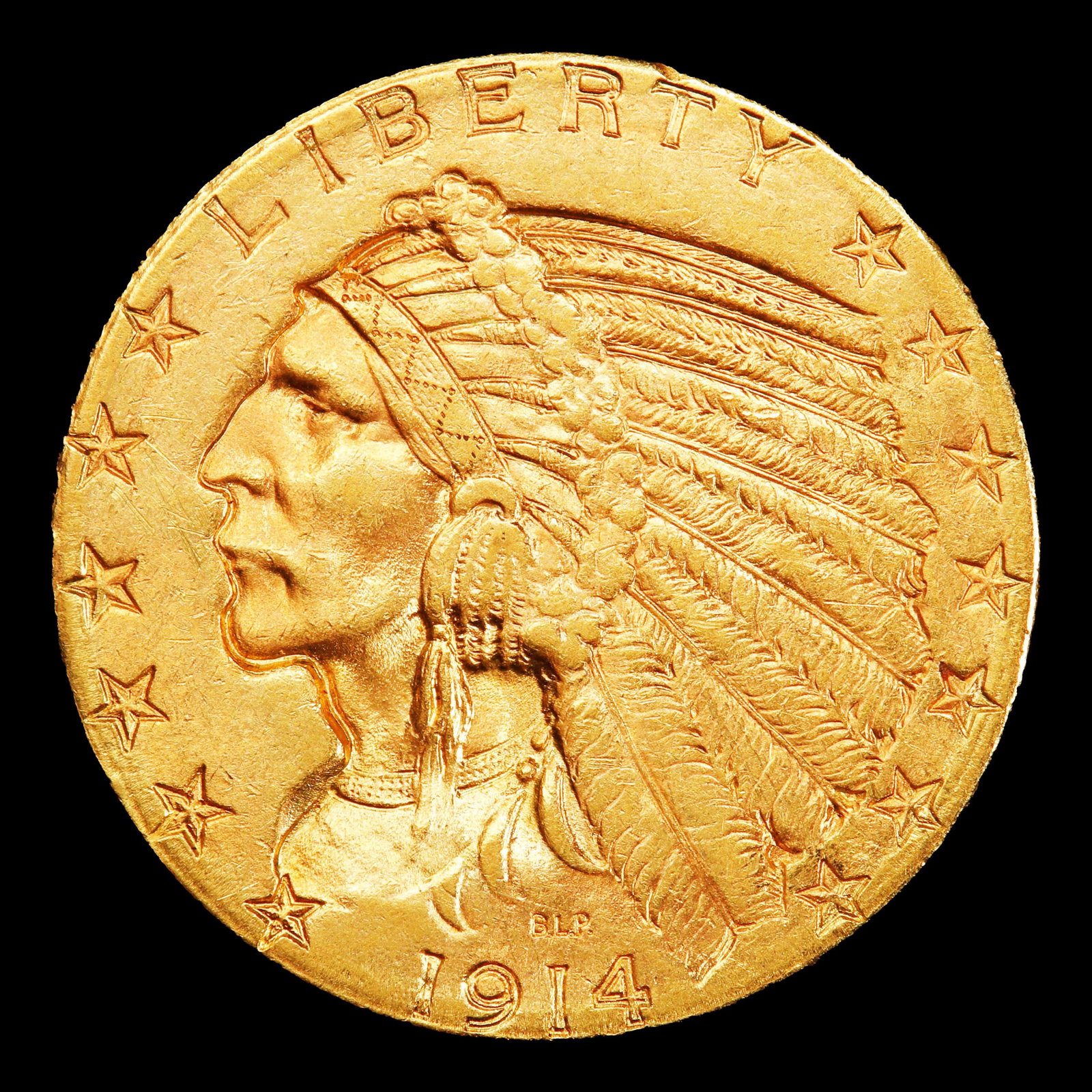 1914-s Gold Indian Half Eagle $5 ms63 USCG - 2