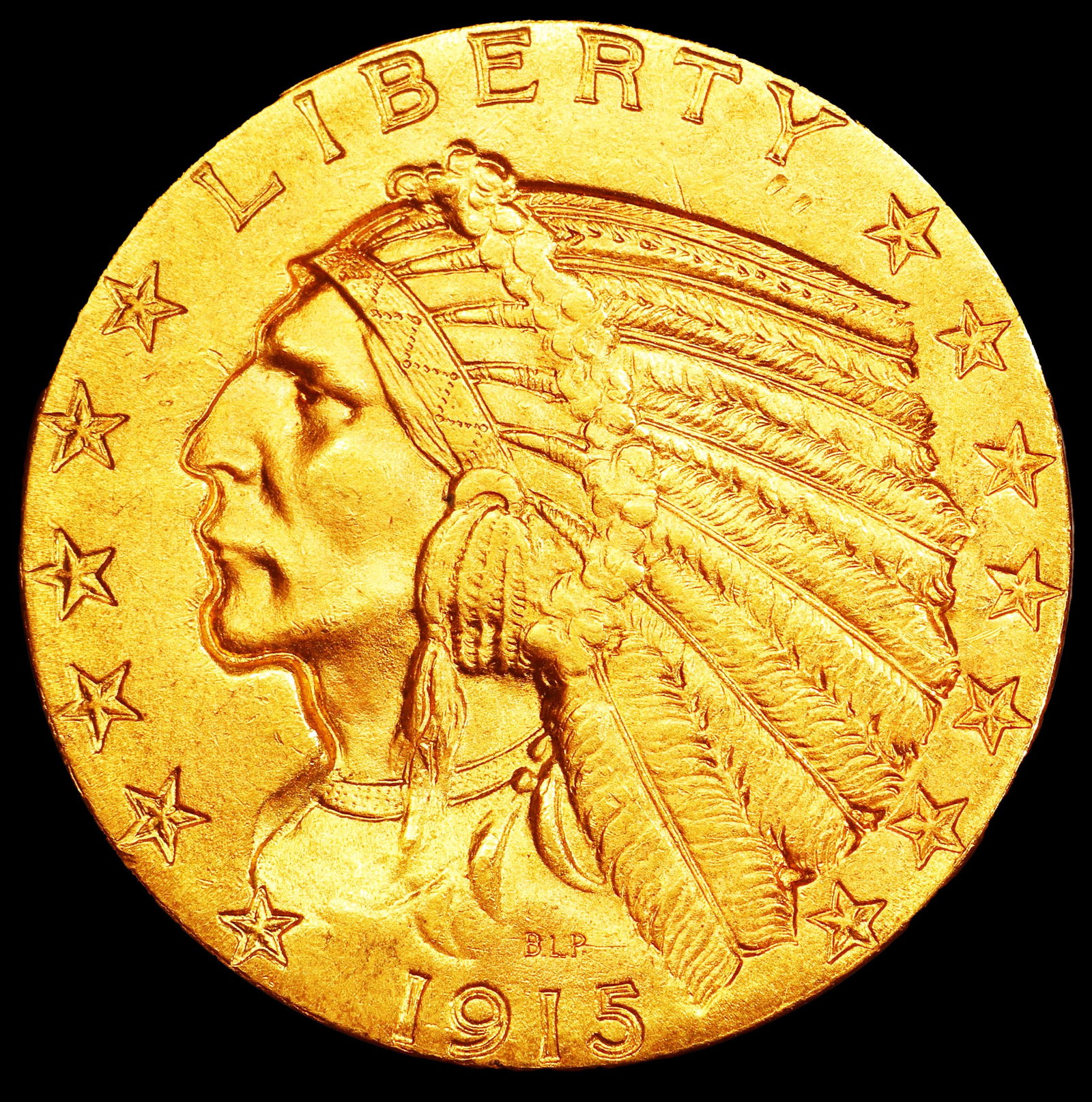 1915-p Gold Indian Half Eagle $5 ms64 SEGS - 2
