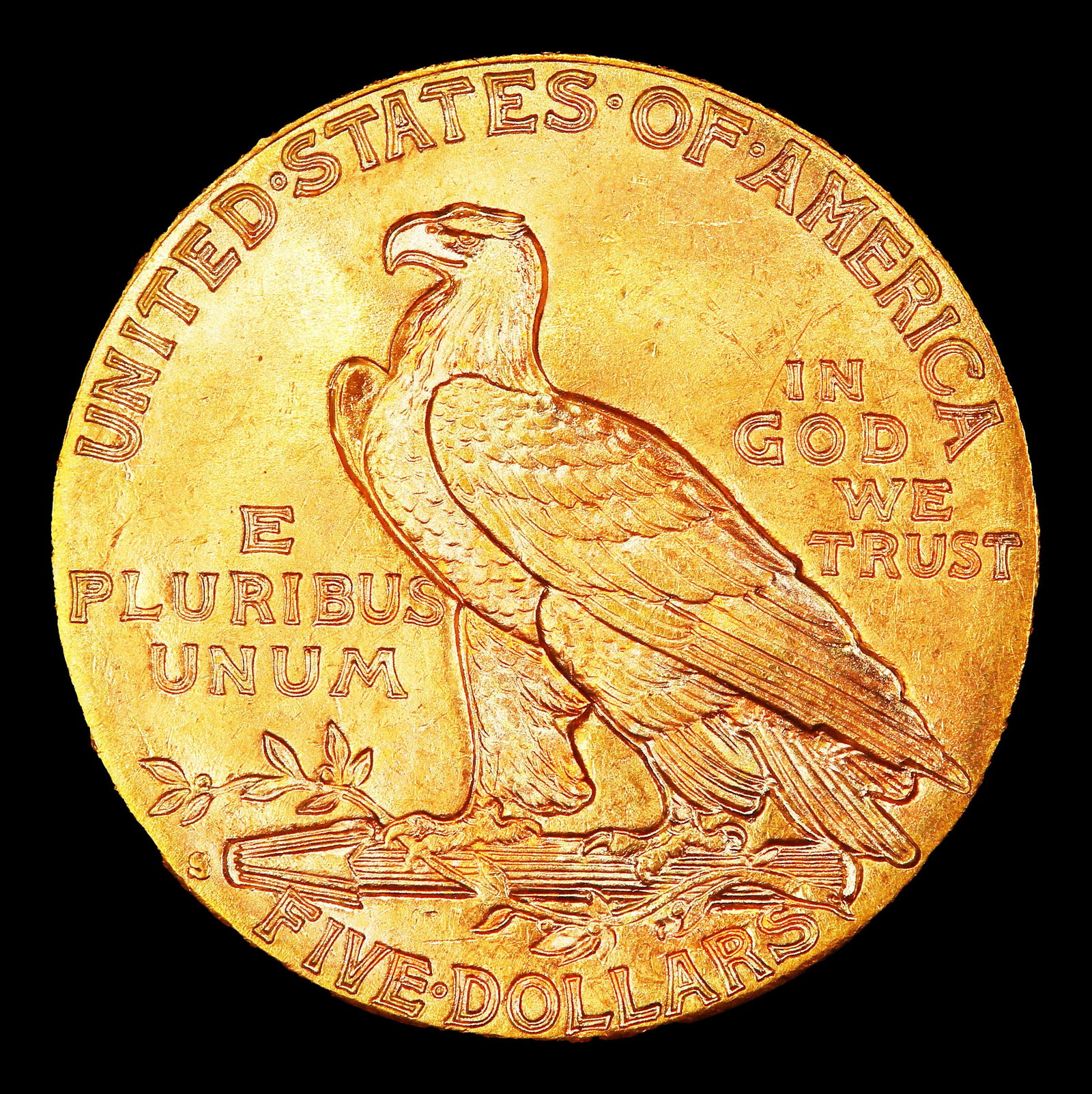 1916-s Gold Indian Half Eagle $5 ms63 USCG - 3