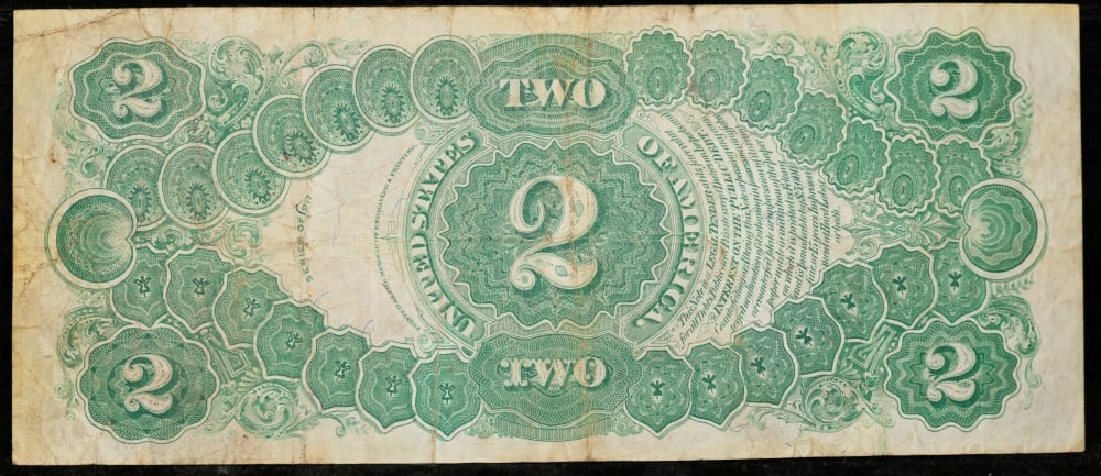 1917 $2 Large Size Legal Tender Note Thomas Jefferson Grades vf++ Signatures Speelman/White - 3