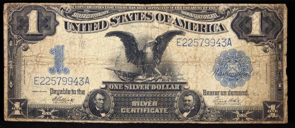 1899 $1 large size Silver Certificate "Black Eagle" Grades vf+ Signatures Elliott/White - 2