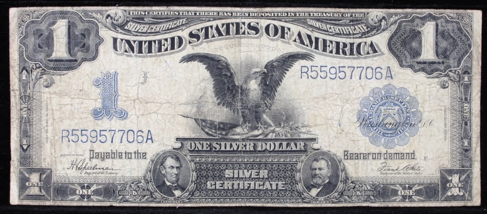 1899 $1 large size Silver Certificate "Black Eagle" Grades vf+ Signatures Speelman/White - 2