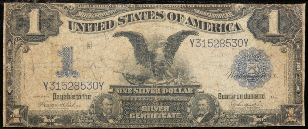1899 $1 large size Silver Certificate "Black Eagle" Grades f+ Signatures Teehee/Burke - 2