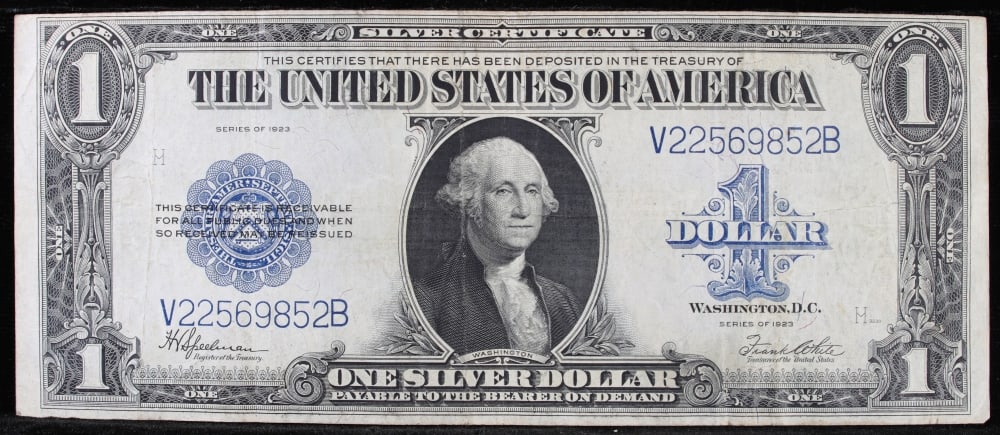 1923 $1 large size Silver Certificate Grades xf+ Signatures Speelman/White - 2