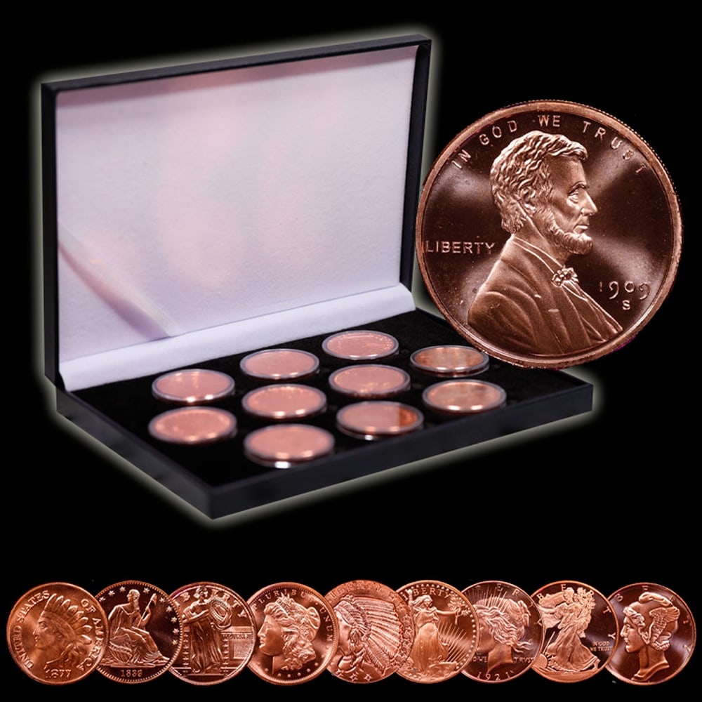 10 Copper coin United States Tribute Set 10oz of Copper - 3