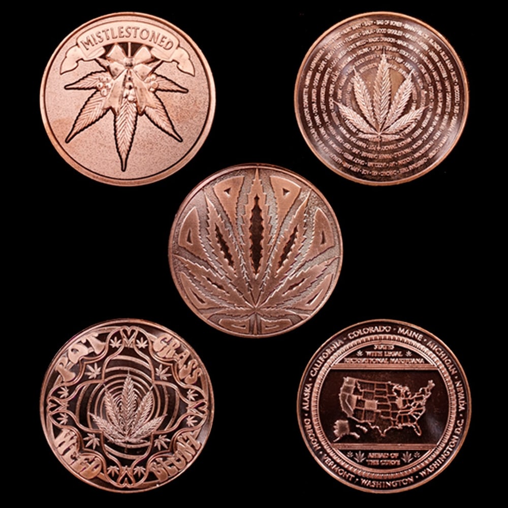 5 Copper Coin Weed/Hemp Set 5oz Of Copper - 2