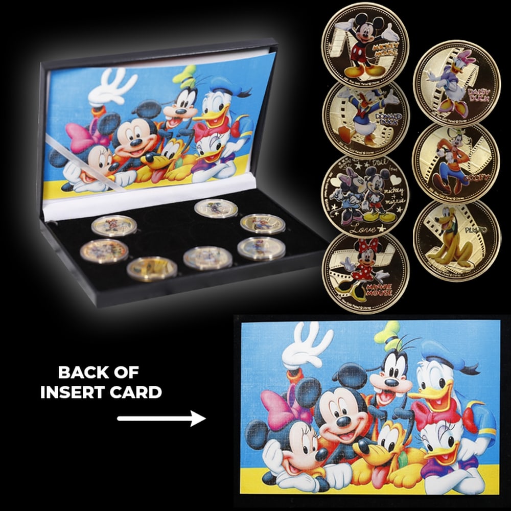 7 Coin Mickey Mouse & Friends Gold Plated Round Collection - 4