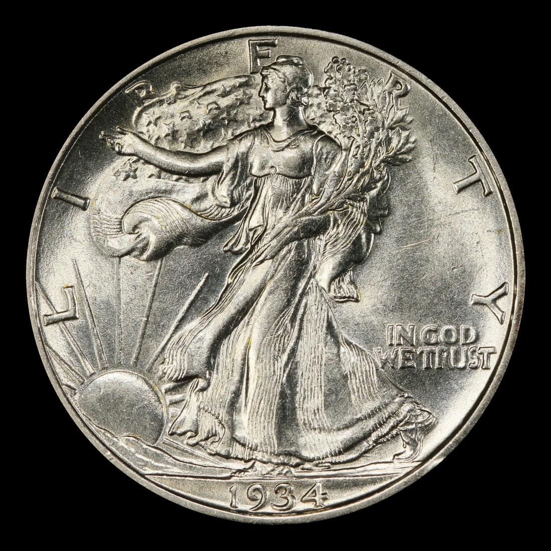 1934-s Walking Liberty Half Dollar 50c Grades au58 - 2