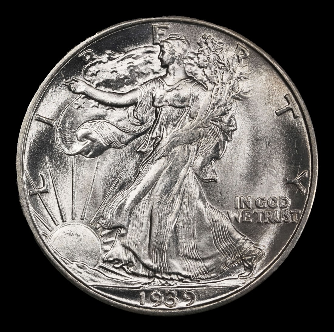 1939-d Walking Liberty Half Dollar Near Top Pop 50c ms67 SEGS - 2