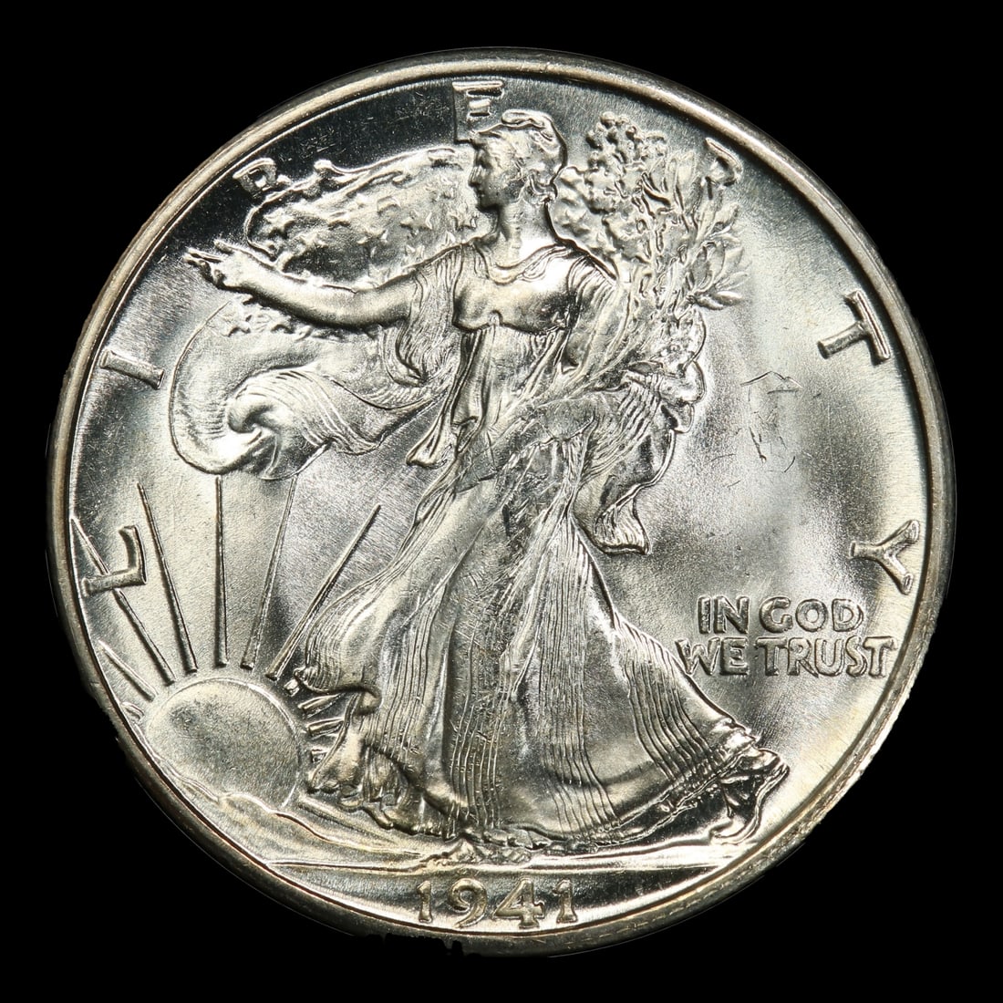 1941-s Walking Liberty Half Dollar 50c Grades ms65+ - 2