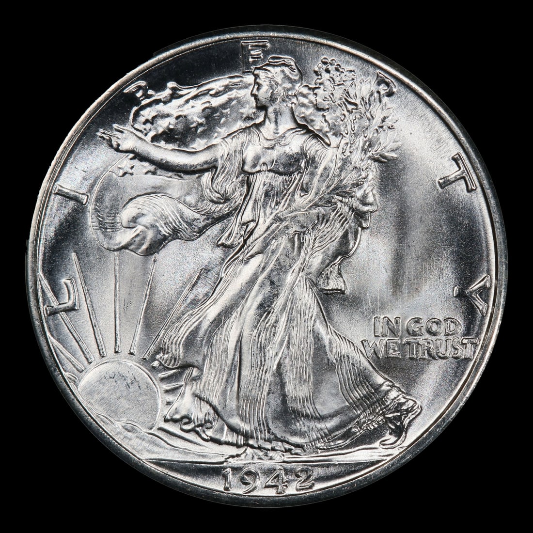 1942-d Walking Liberty Half Dollar Near Top Pop 50c ms67 SEGS - 2