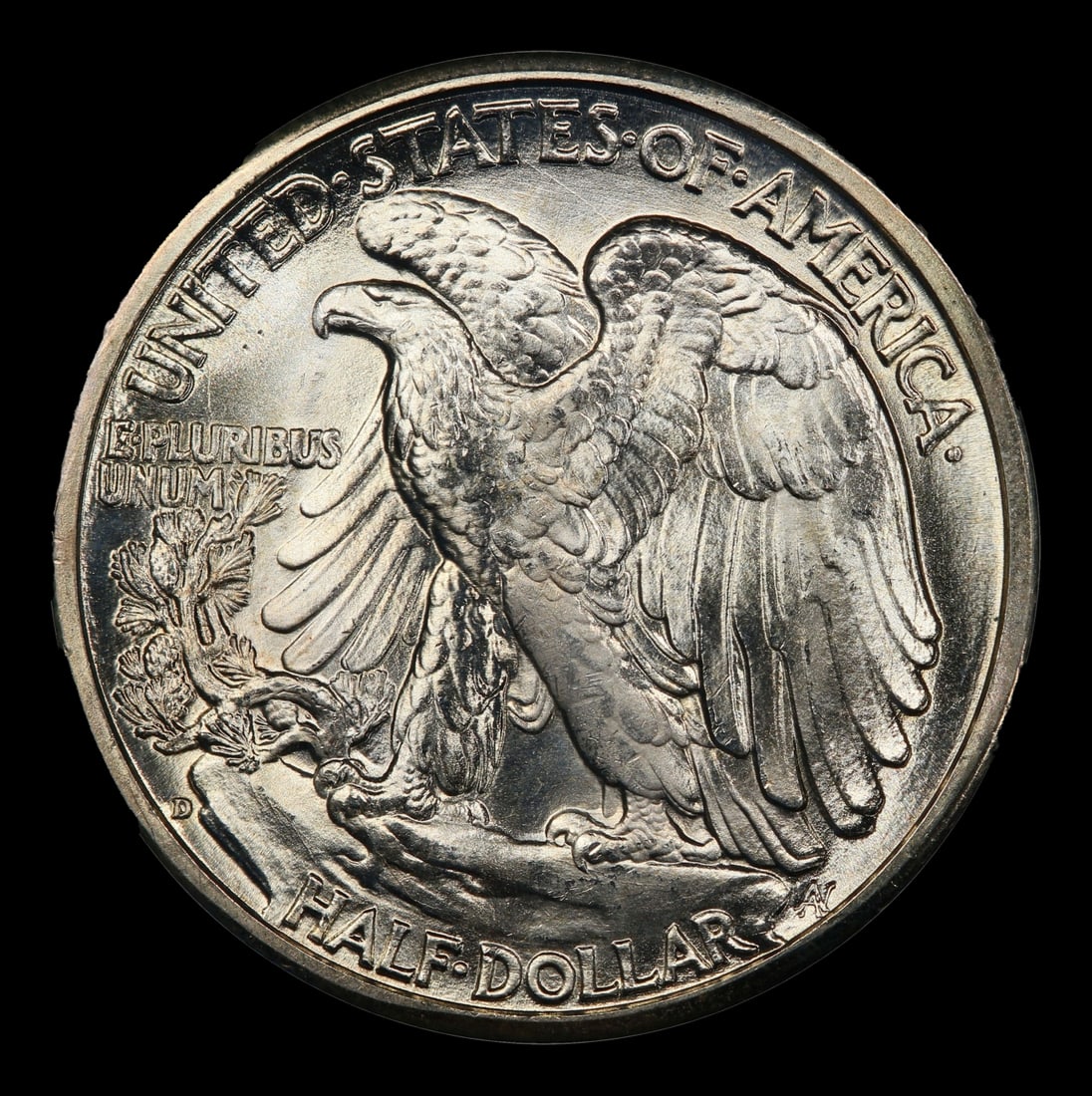 1944-d Walking Liberty Half Dollar Near Top Pop 50c ms67 SEGS - 3