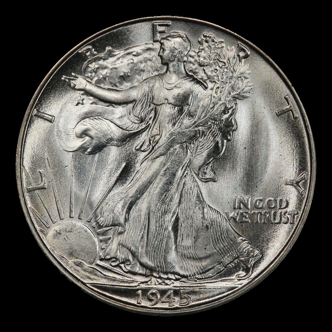 1945-s Walking Liberty Half Dollar Near Top Pop 50c ms67 SEGS - 2