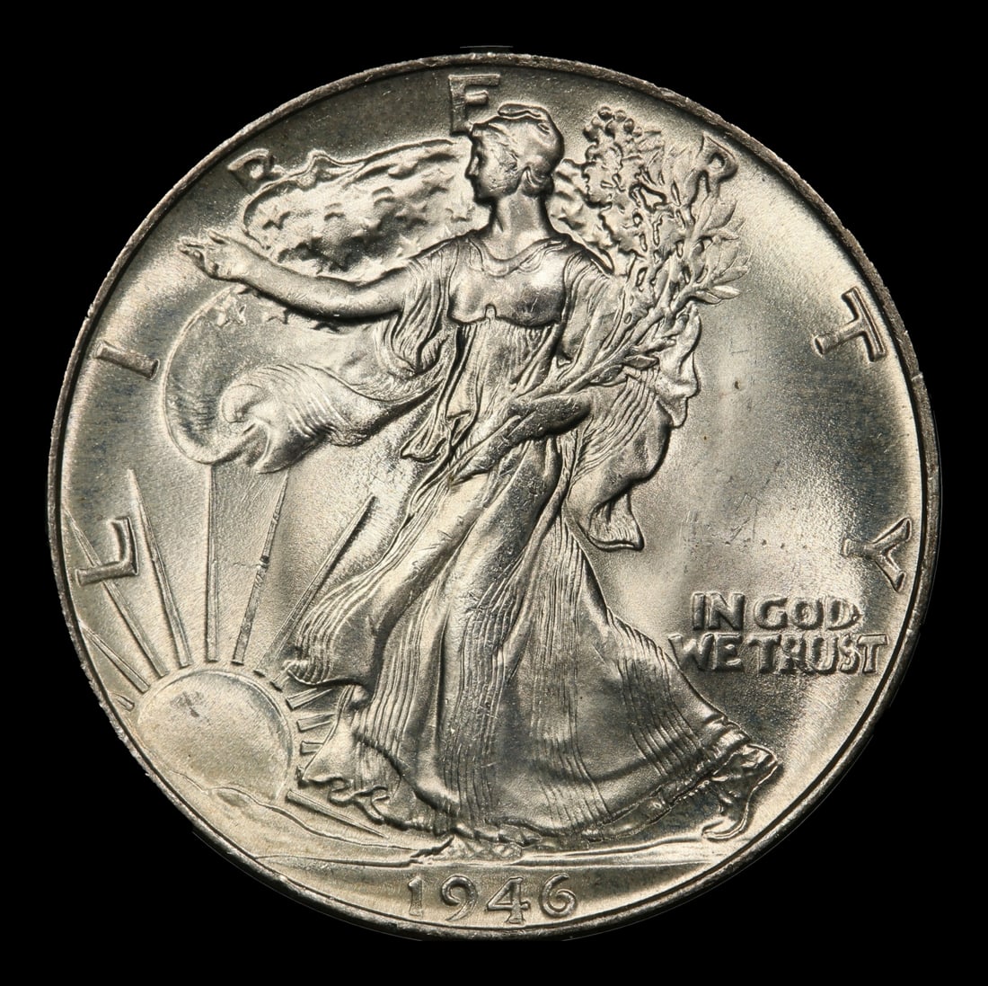 1946-p Walking Liberty Half Dollar 50c Grades ms66 - 2