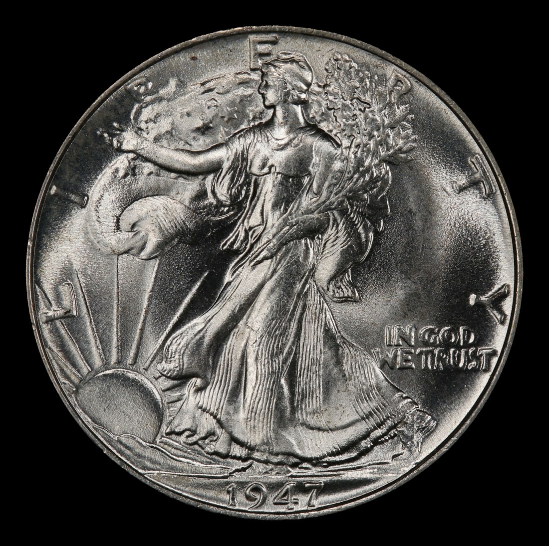 1947-p Walking Liberty Half Dollar 50c Grades ms66 - 2