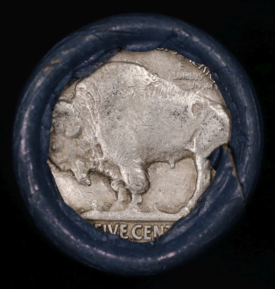 Buffalo Nickel Shotgun Roll in Old Bank Style 'Bell Telephone' Wrapper 1926 & S Mint Ends - 3