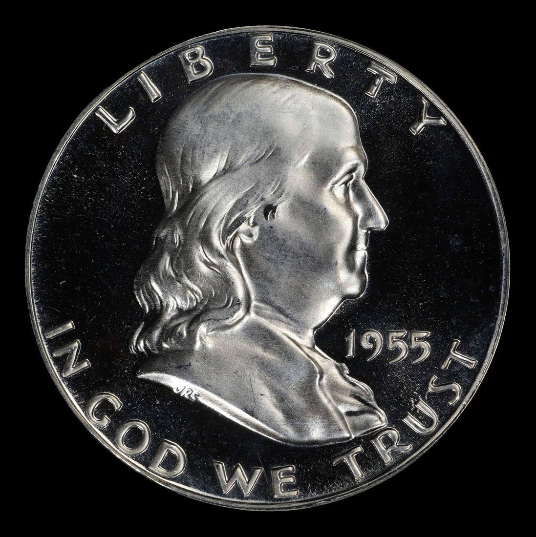 1955 Proof Franklin Half Dollar NEar Top Pop! 50c pr68+ DCAM SEGS - 2