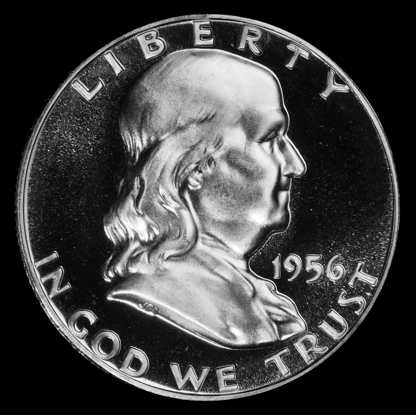 1956 Type 2 Proof Franklin Half Dollar TOP POP! 50c pr69 DCAM SEGS - 2