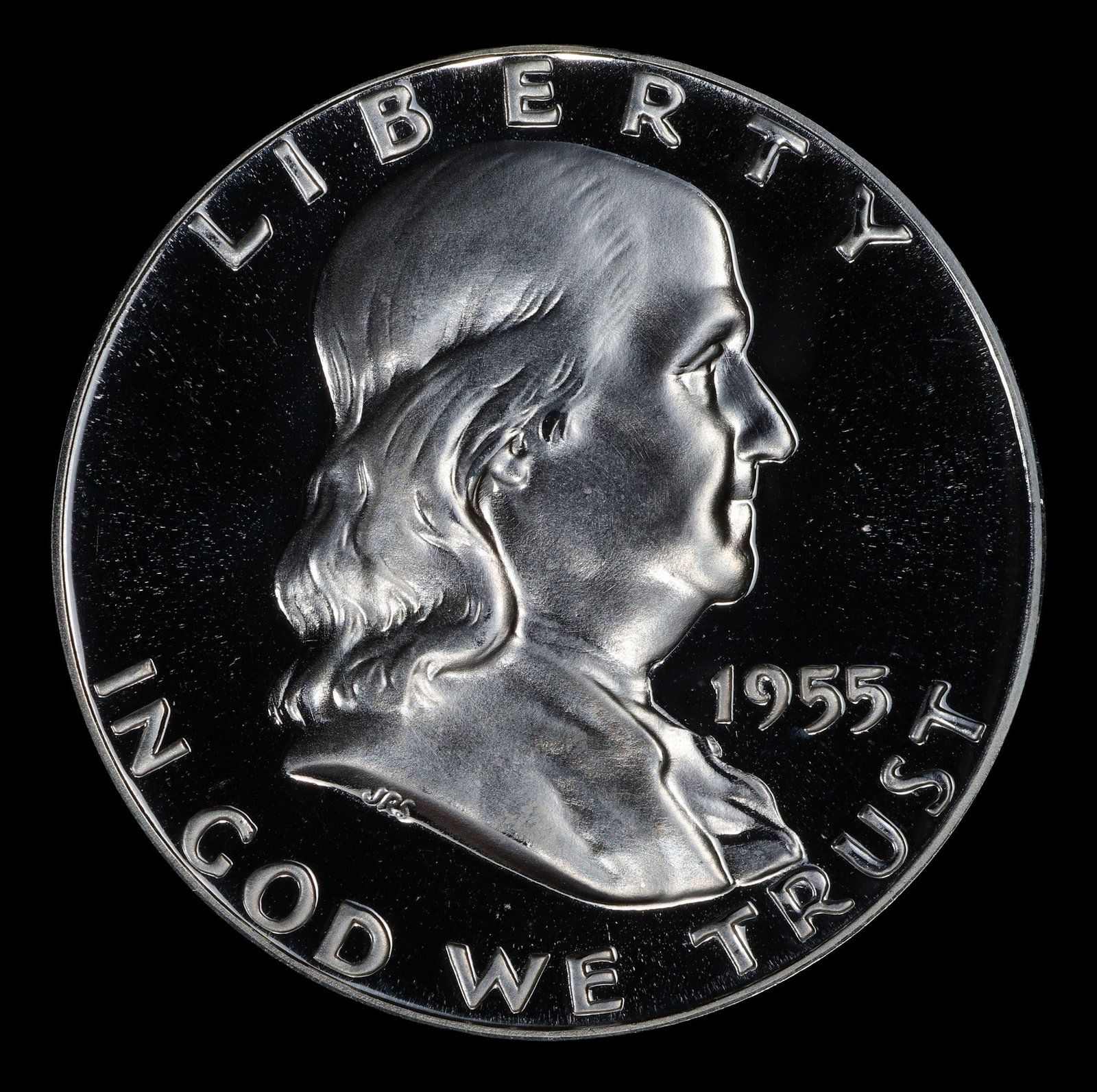 1955 Proof Franklin Half Dollar TOP POP! 50c pr69 dcam SEGS - 2