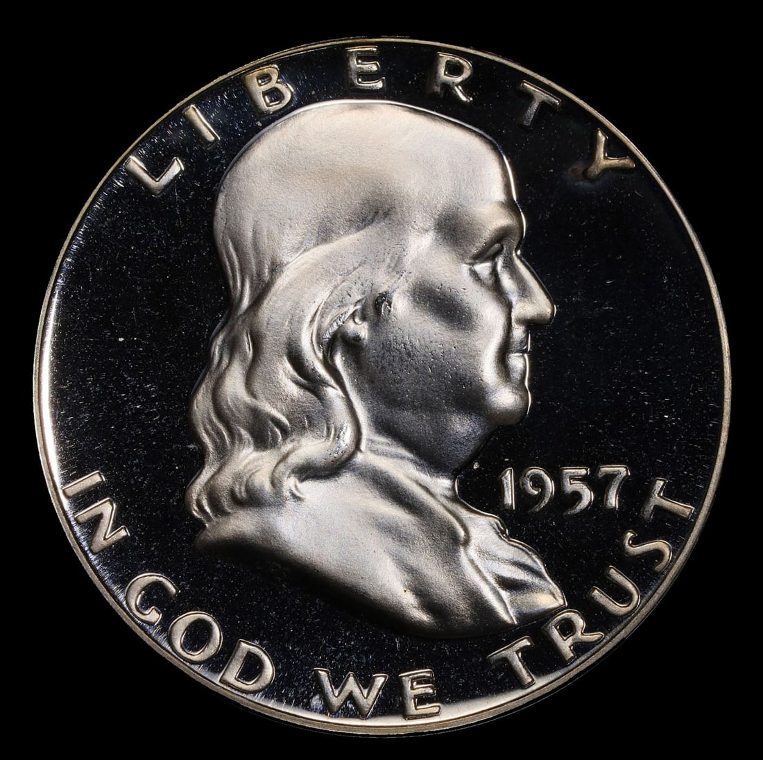 1957 Proof Franklin Half Dollar TOP POP! 50c pr69 DCAM SEGS - 2