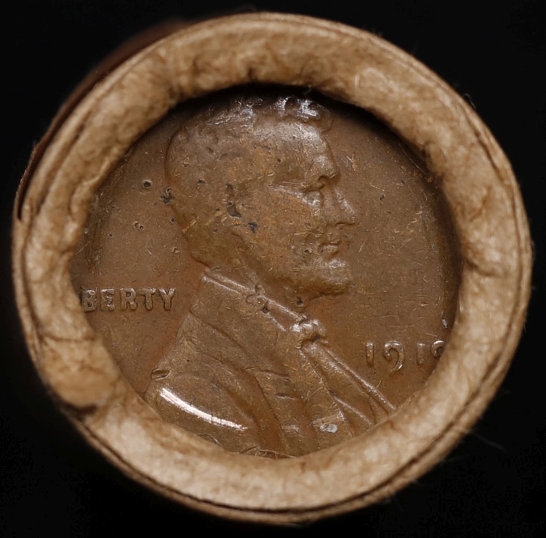 Lincoln Wheat Cent 1c Mixed Roll Orig Brandt McDonalds Wrapper, 1919-p end, Indian other end - 2