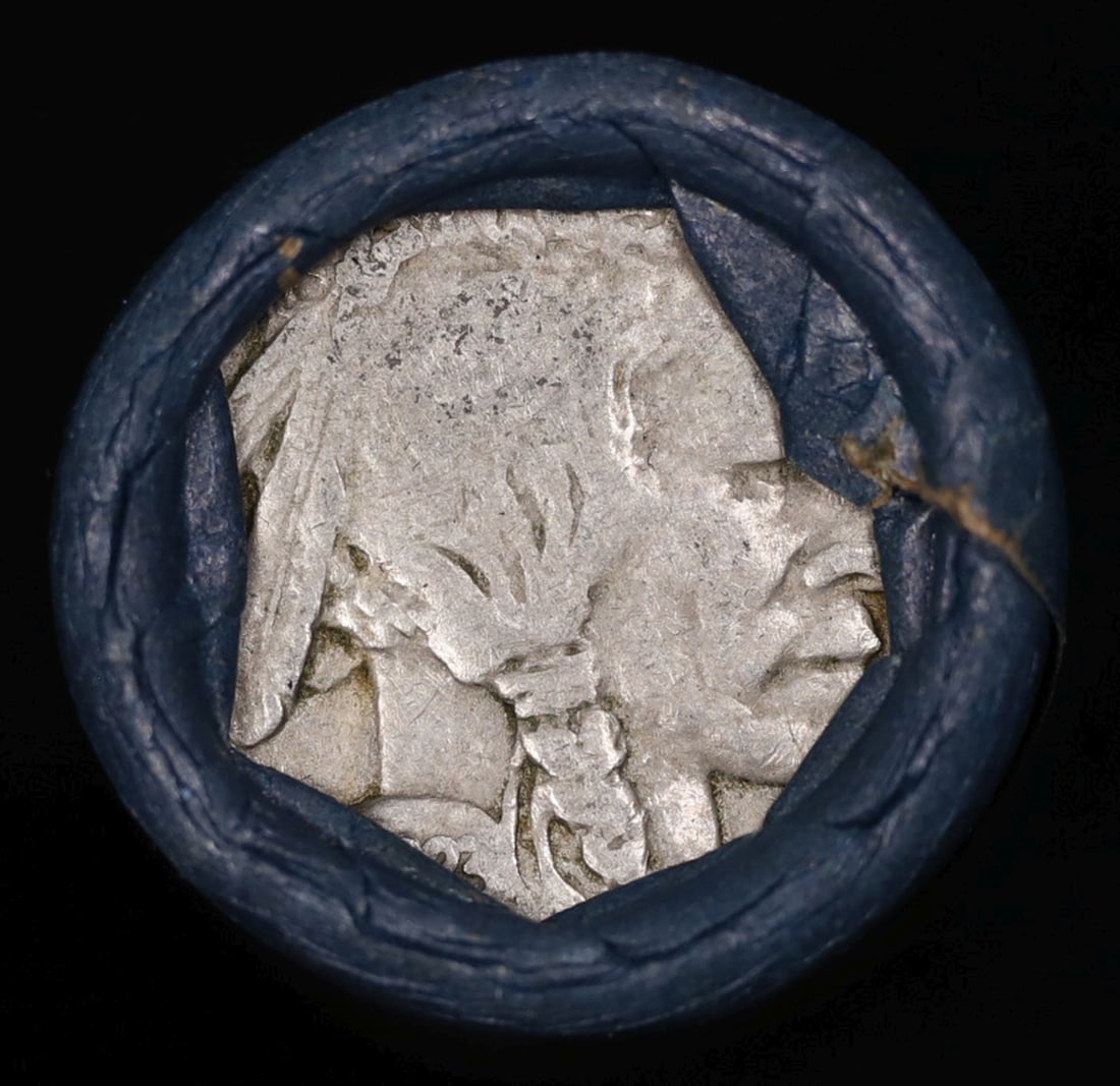 Buffalo Nickel Shotgun Roll in Old Bank Style 'Bell Telephone' Wrapper 1923 & D Mint Ends - 2