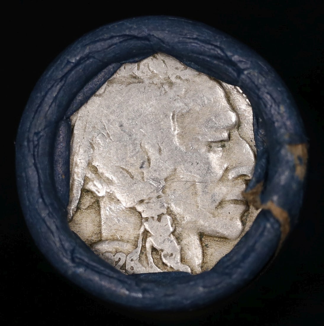 Buffalo Nickel Shotgun Roll in Old Bank Style 'Bell Telephone' Wrapper 1926 & S Mint Ends - 2
