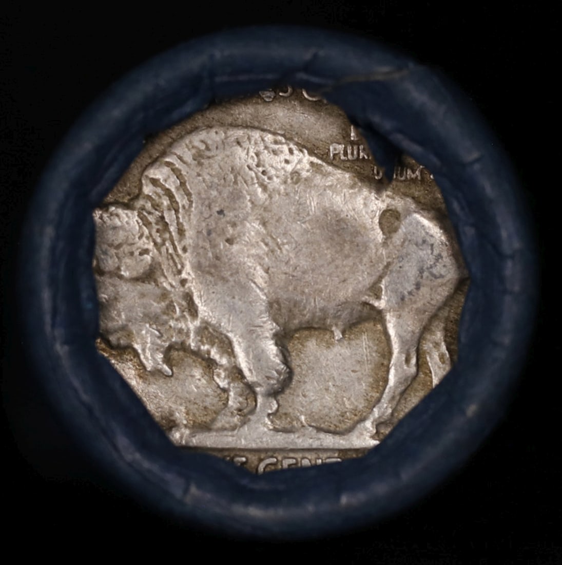 Buffalo Nickel Shotgun Roll in Old Bank Style 'Bell Telephone' Wrapper 1919 & D Mint Ends - 3