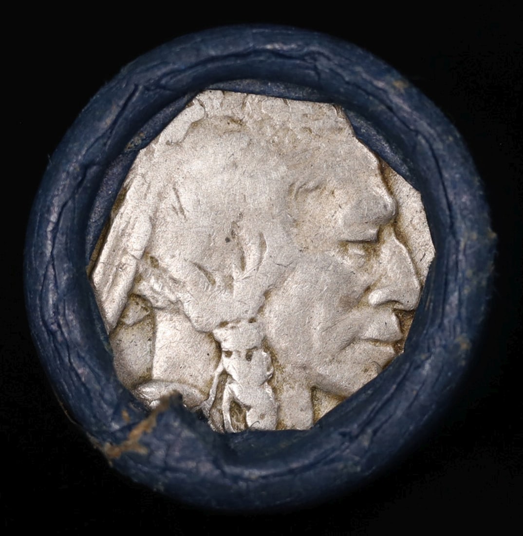 Buffalo Nickel Shotgun Roll in Old Bank Style 'Bell Telephone' Wrapper 1926 & D Mint Ends - 2