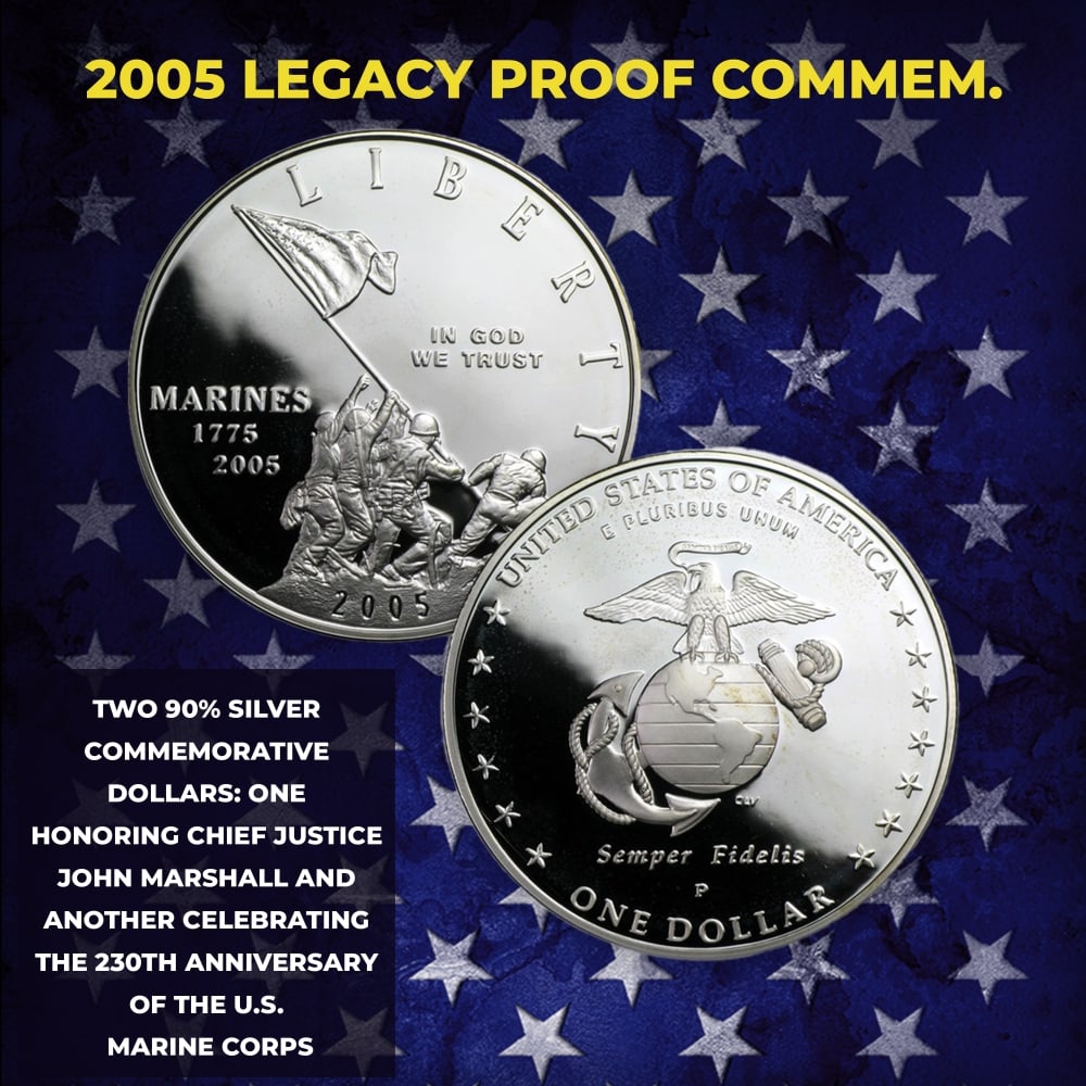 2005-2006 US Mint Legacy Proof Sets - 25 Coins Total, 2 Complete Sets Over 3oz Of Silver - 5